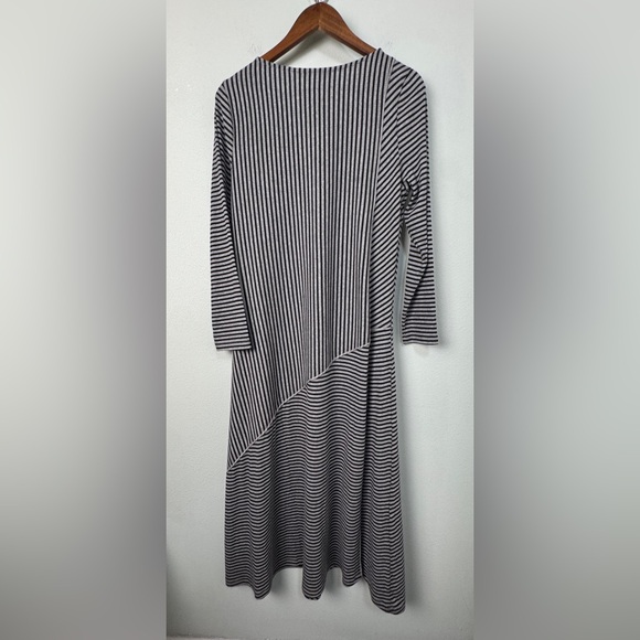 NWT Soft Surroundings Ryley Maxi Dress Luxe Black Slanted Stripe Stretch Size LP - Picture 6 of 12